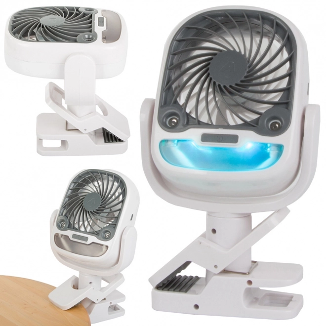 Ventilateur de bureau USB avec éclairage RGB et humidificateur 2-en-1