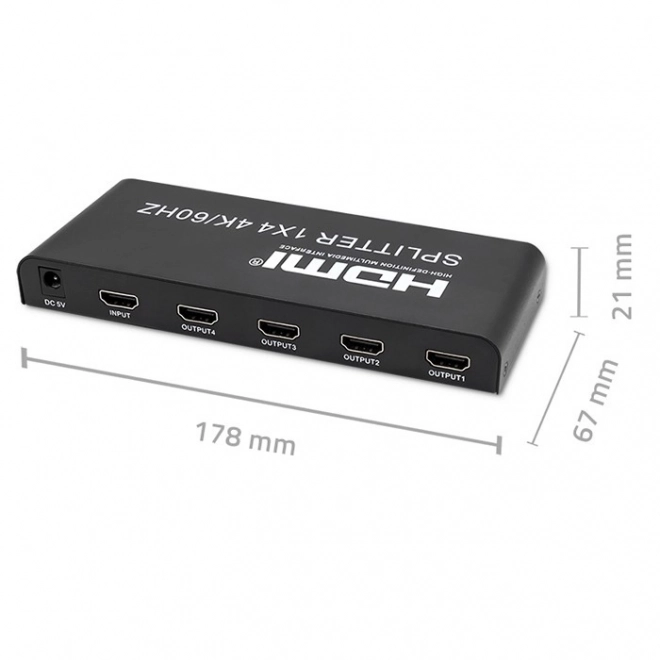 Active HDMI Splitter 4 Port 4K x 2K