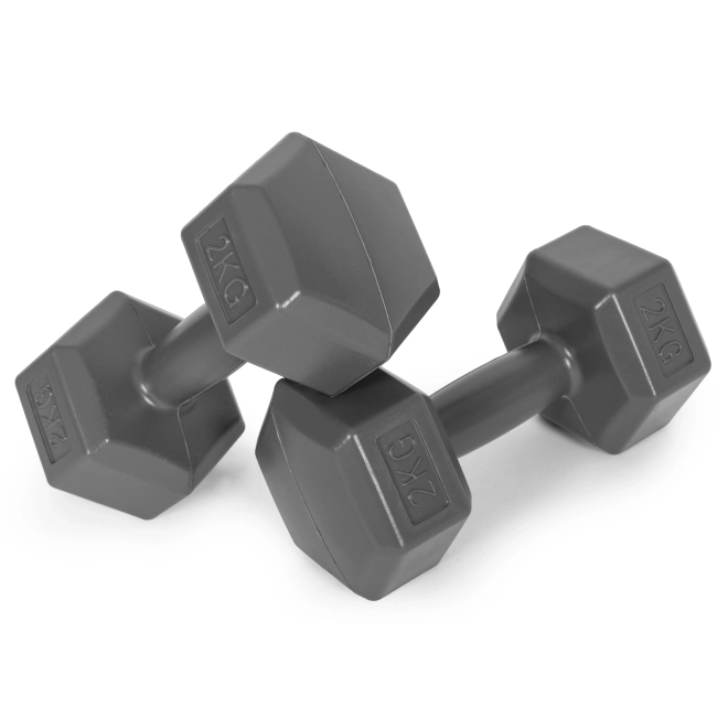 Hexagonal Dumbbells ModernHome 2x2 kg Grey