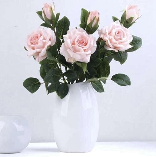 Rami Artificiale di Foglie di Rosa 12 pezzi