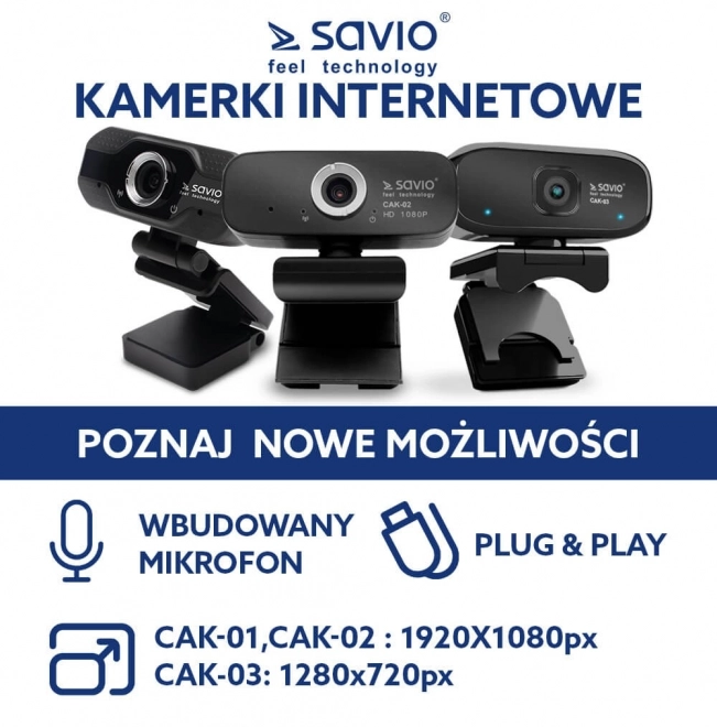 Videocamera USB Full HD con microfono SAVIO
