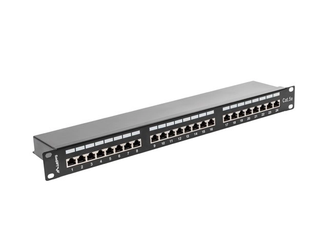 Patch Panel 24-Port Shielded Black 1U