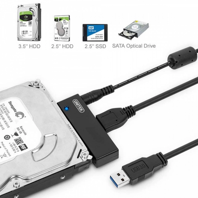 USB 3.0 to SATA III Adapter for HDD/SSD 2.5/3.5 inches