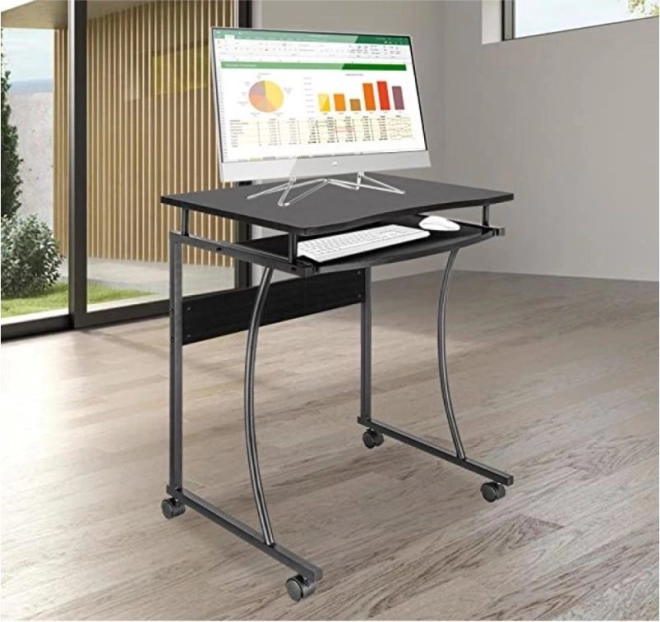 Techly mobile computer desk 600x480mm black