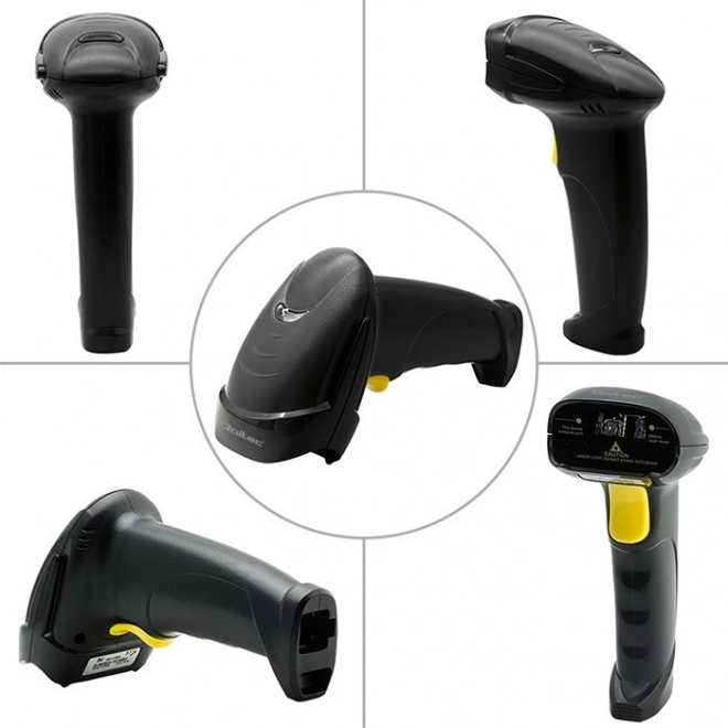 Black laser barcode scanner 1D and 2D
