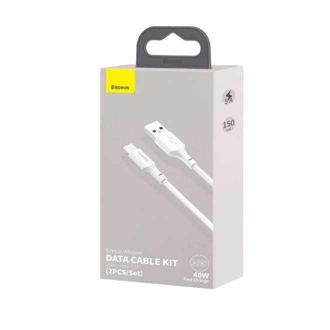 Baseus USB C és USB A közötti kábelkészlet, 1,5 m