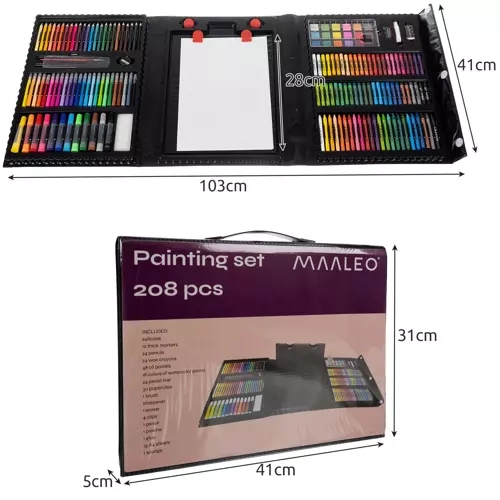 Set artistico da pittura con valigetta 208 pezzi Maaleo