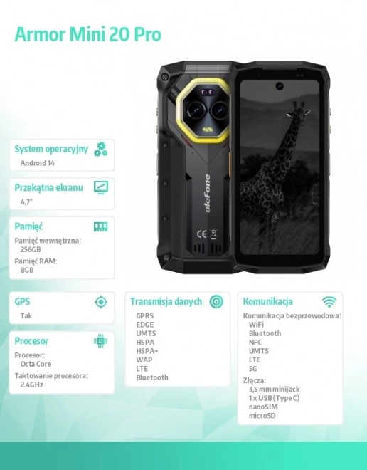 Armor Mini 20 Pro 4G Smartphone 256GB Black