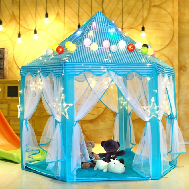 Hexagonal Children's Tent for Home and Garden - Blue