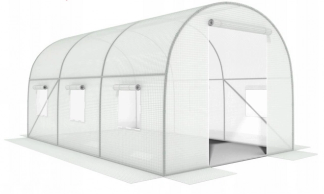 Garden Greenhouse Tunnel 3x2x2 m, Year-Round Use, Metal Frame, White Film