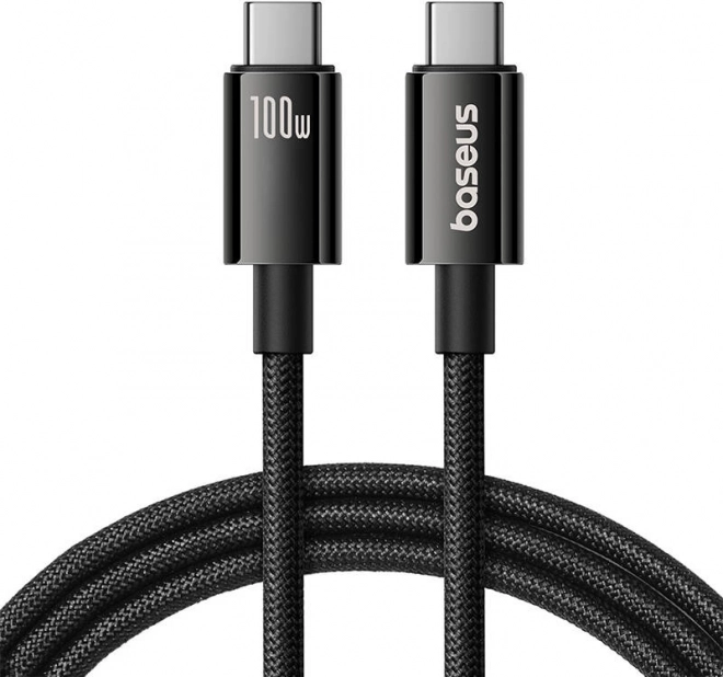 Baseus tungsten gold kabel USB‑C do USB‑C 100 W, 1,5 m, czarny