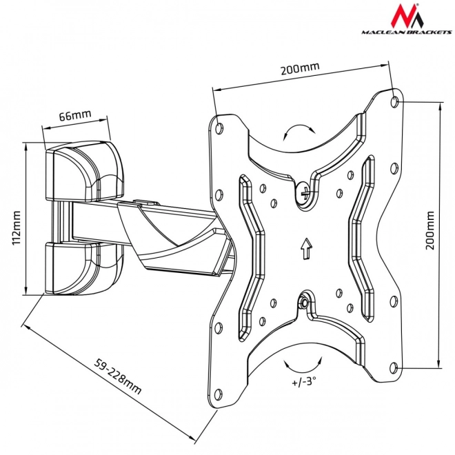 Universal TV or Monitor Wall Mount 13-42 inches Black