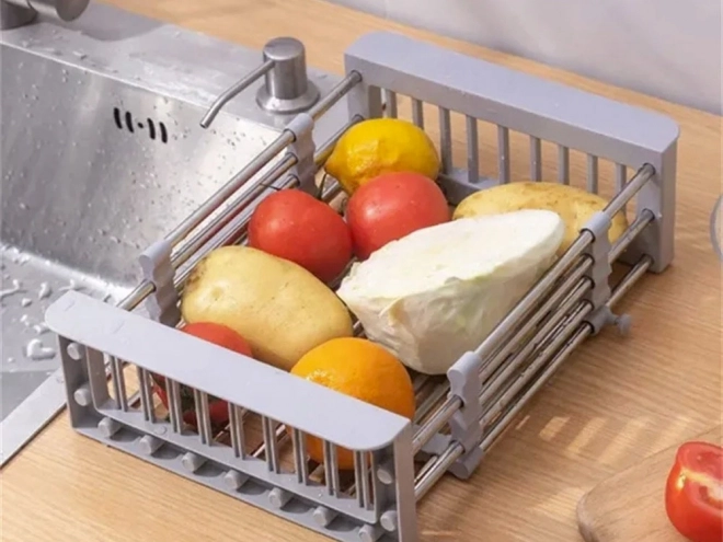 Cestello telescopico per frutta e verdura da lavello