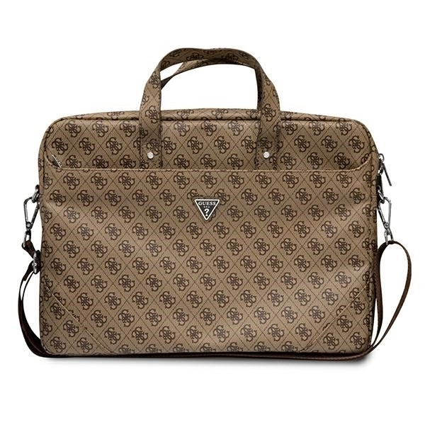 Guess Saffiano 4G Triangle Logo Stylish Laptop Bag