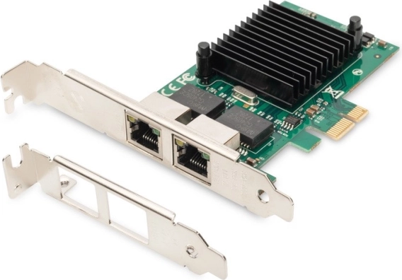 Scheda di rete PCI Express 2x RJ45 Gigabit 10/100/1000Mbps con profilo basso