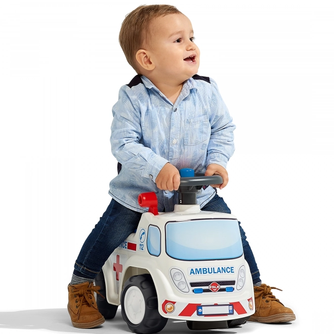 Ambulanza cavalcabile con sedile apribile e clacson