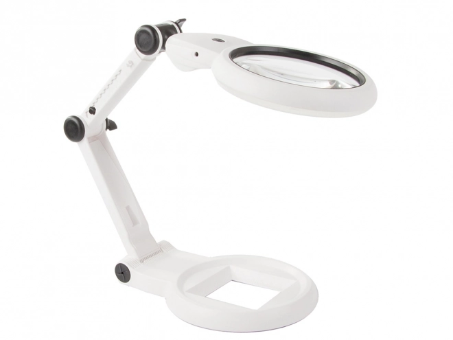 Desktop magnifying glass for jewelers with LED lighting and USB power