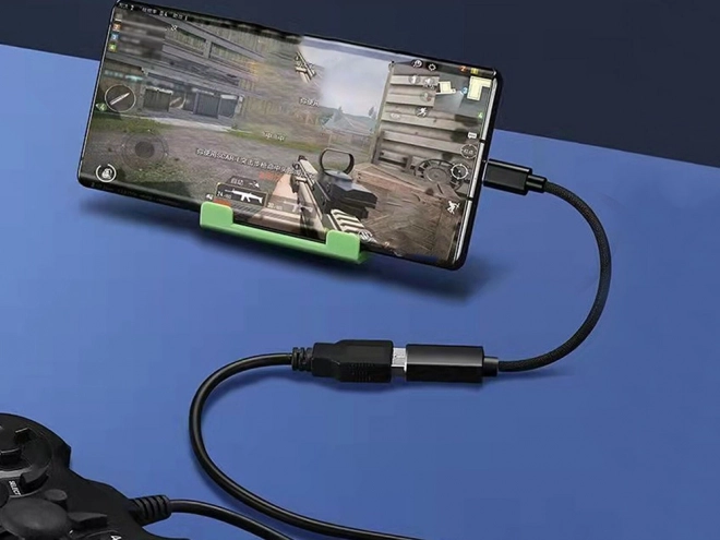 USB-C to USB-A 3.0 OTG adapter with braided cable