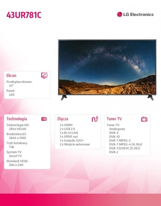 43-inch LED TV 43UR781C
