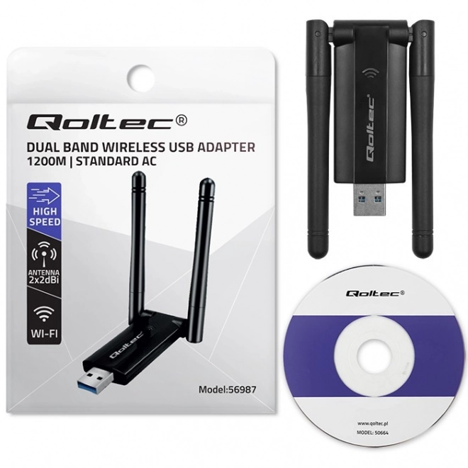 Fast Wireless USB Wi-Fi Adapter DUAL with Antennas