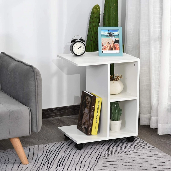 Coffee Table on Wheels with Organizer