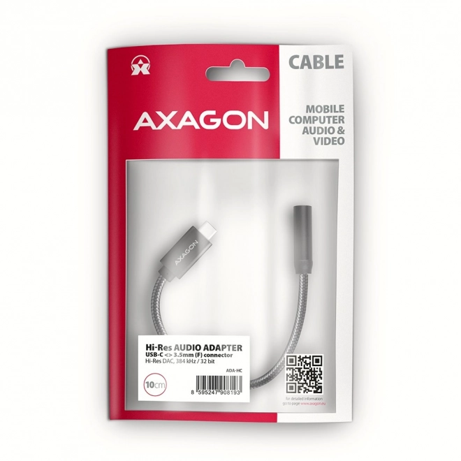 ADA-HC Externí zvuková karta USB-C 32bit DAC 3,5mm (F) konektor, 384 kHz