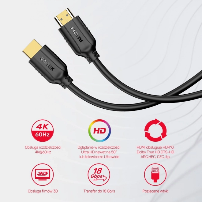 Unitek HDMI Cable 5m 4K 60Hz