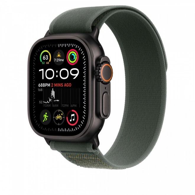 Cinturino Trail verde per cassa 49mm - Misura M/L con elementi in titanio nero