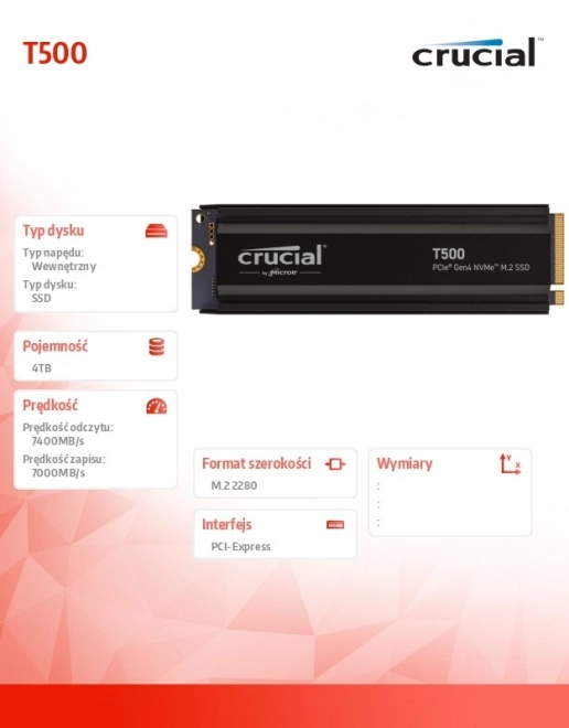Crucial T500 4TB NVMe SSD with Radiator