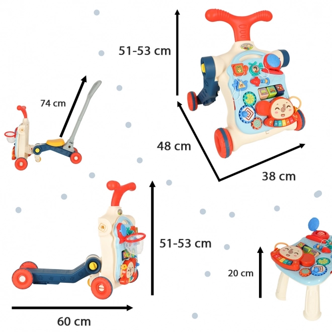 Girello multifunzionale per bambini e tavolo interattivo 5 in 1