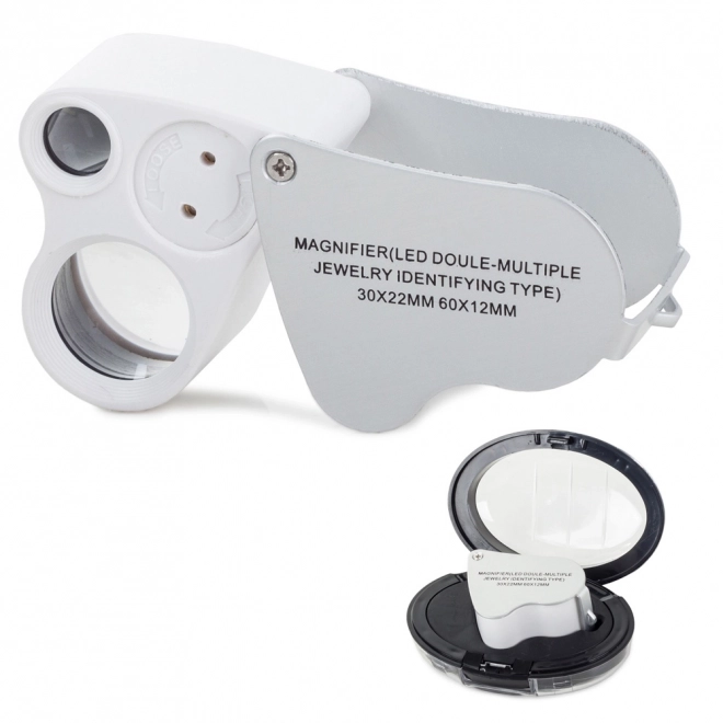 Jeweler's Foldable Magnifier 2 LED 30x 60x