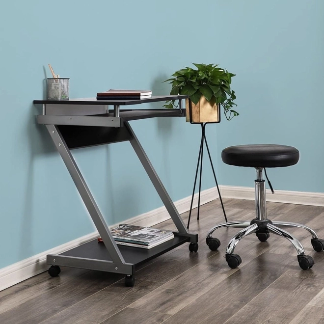 Mobile Computer Desk with Shelf