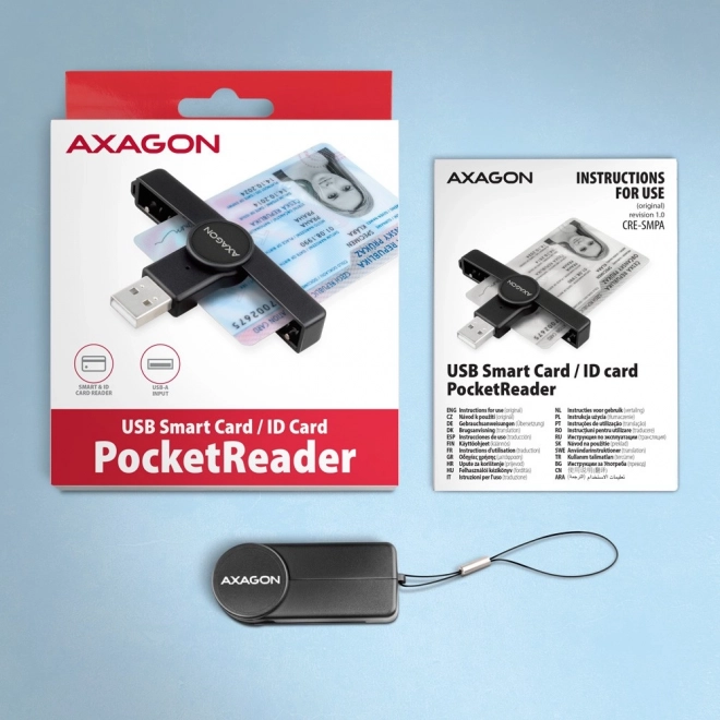 Axagon lettore di schede tascabile USB-A