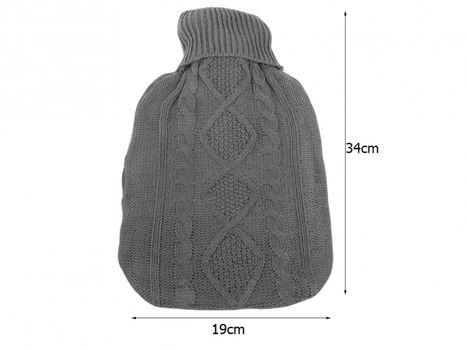 Large Rubber Hot Water Bottle with Sweater Cover