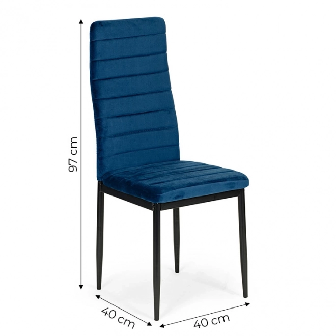 Velvet Blue Dining Chairs - Set of 4