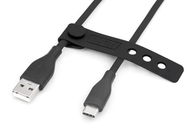 Sleek Silicone USB-A to USB-C Cable 60W Black