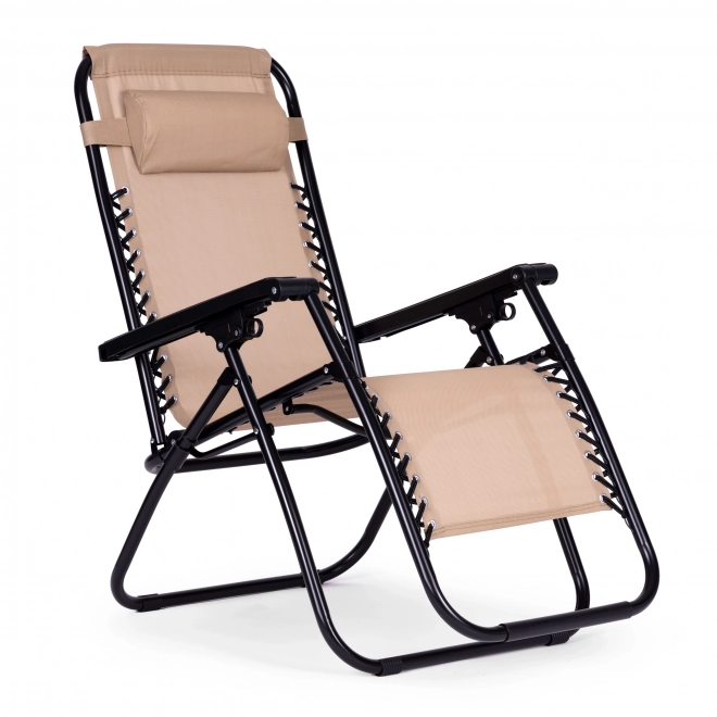Garden chair with adjustable backrest - beige ZERO GRAVITY ModernHome