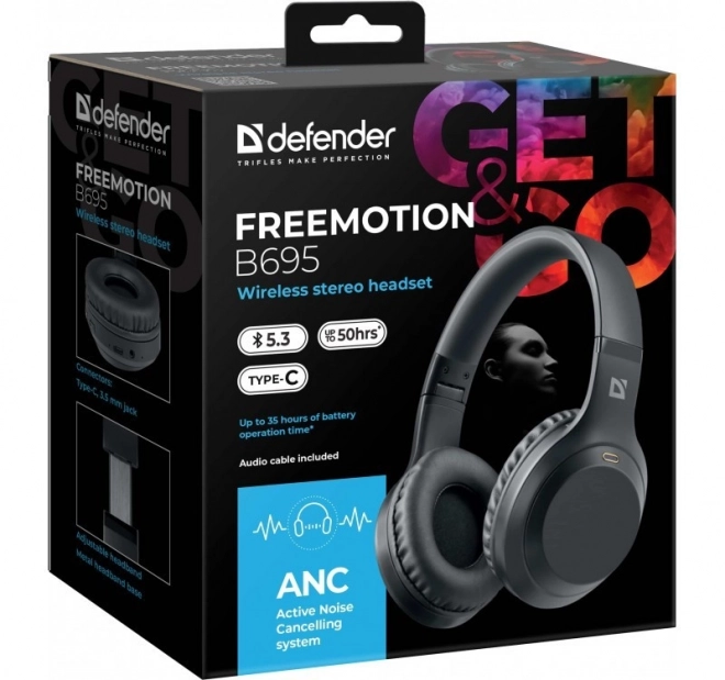 Wireless On-Ear Headphones with ANC Freemotion B695 Black