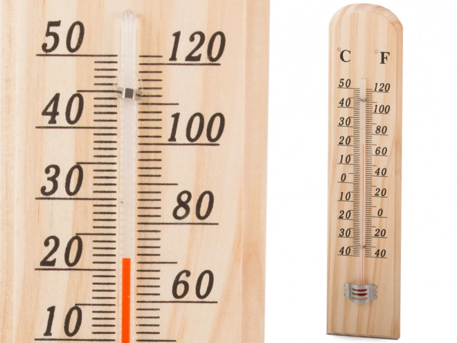 Velik leseni termometer za notranjo in zunanjo uporabo