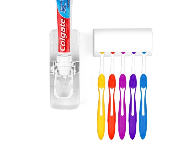 Distributore automatico di dentifricio e supporto per spazzolini