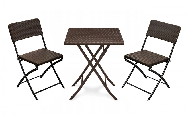 Garden Folding Coffee Table Rattan Balcony 62 cm
