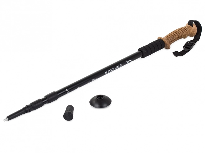 Bastone Nordic Walking Trekking con Impugnatura in Sughero – Nero