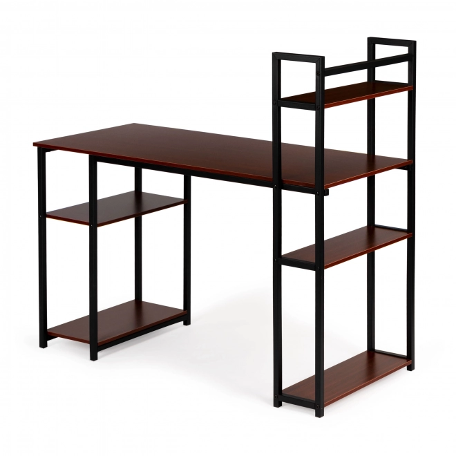 Modern home loft style desk with shelves