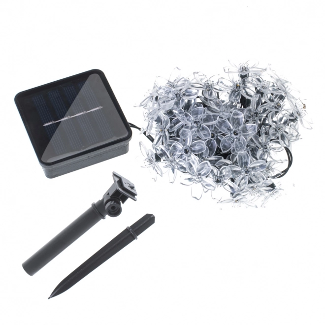 Luci Solari da Giardino Fiori 7m 50 LED Bianco Caldo