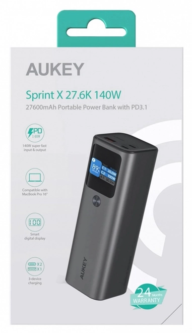 Powerbank Aukey PB-Y45 26800mAh 140W PD3.1 nero