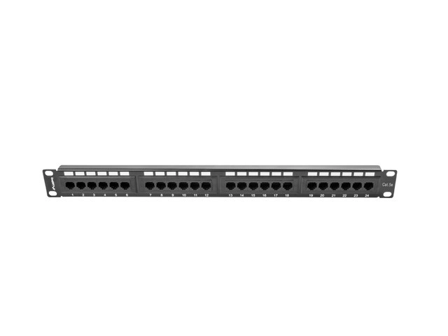 Patch panel 24 ports 1U Cat 5e black