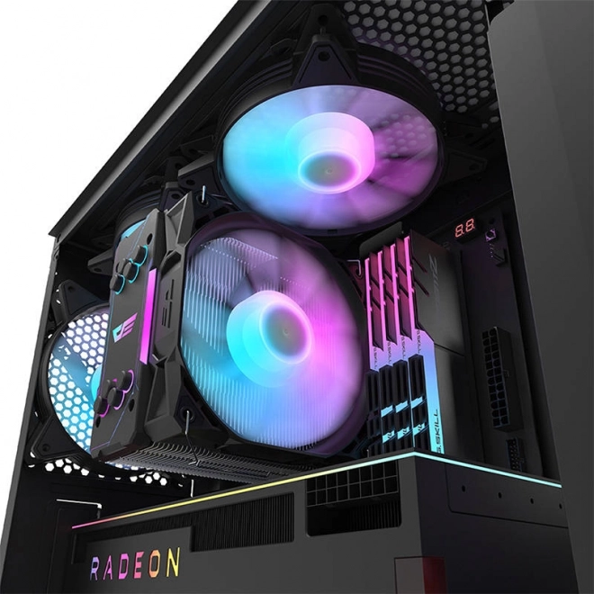 Darkflash computer case with 4 RGB fans