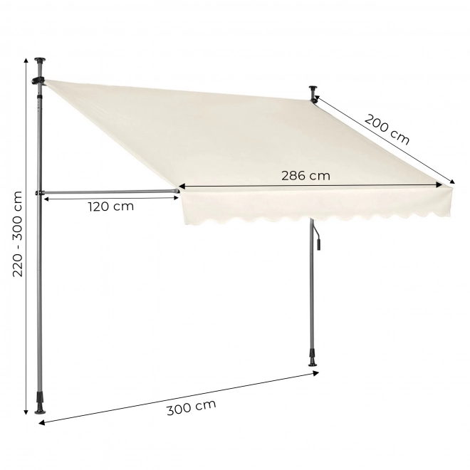 Balcony Awning MultiGarden 300x120 cm Beige