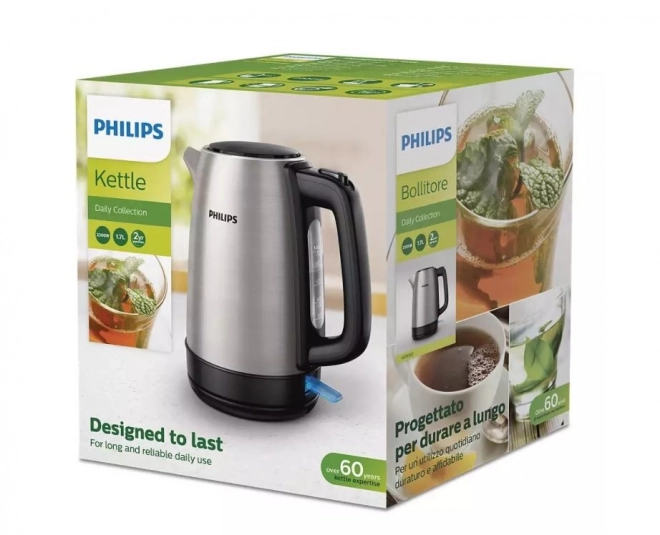 Durable kettle with stainless steel by Philips