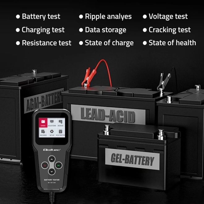 Digital Battery Tester with LCD - Qoltec